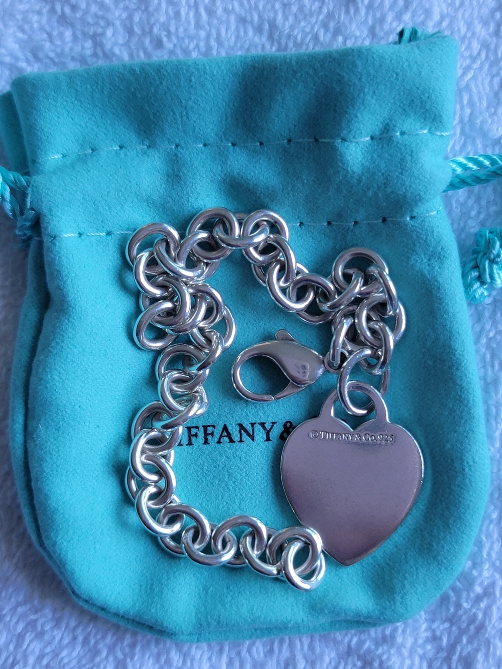 Tiffany & Co. Sterling Heart Tag Charm Bracelet - Silver